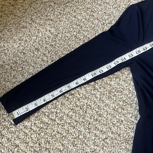 Hobbs London Womens Midi Dress Size 6 Knot Waist Coastal Navy Blue Classic - Picture 13 of 13